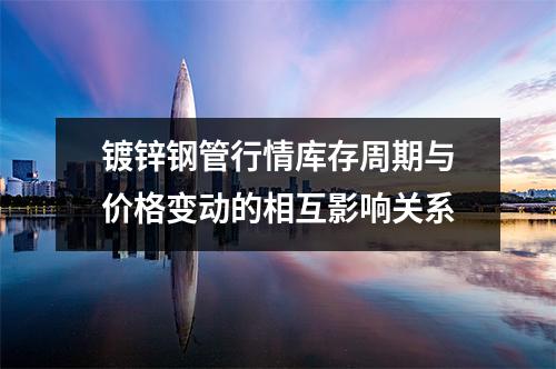 镀锌钢管行情库存周期与价格变动的相互影响关系